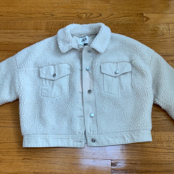 Zara Jackets & Coats Zara Cream Teddy Bear Jacket Poshmark